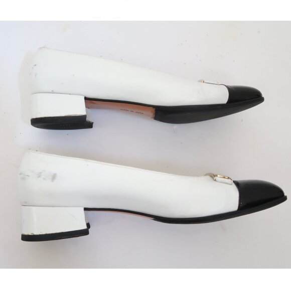 FERRAGAMO Two Tone spectator low heel pumps 6.5 B black & white - Picture 5 of 9